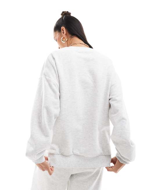 ASOS DESIGN oversized sweatshirt in ice heather - part of a set