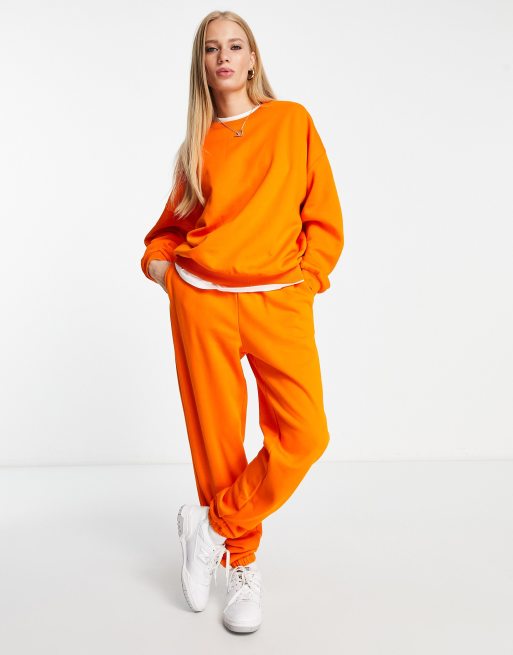 ASOS DESIGN oversized sweatshirt in neon orange