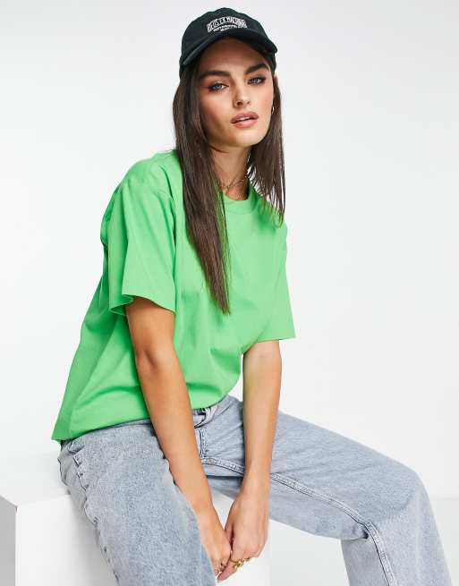 ASOS DESIGN oversized burnout T-shirt with lost vibrations graphic in green