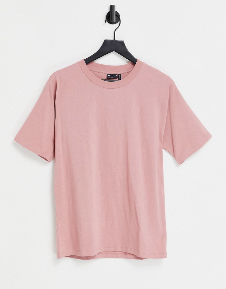 ASOS DESIGN ultimate oversized T-shirt in rose-White