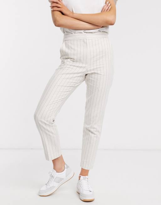 ASOS DESIGN - Ultimate - Pantalon cigarette à rayures en lin