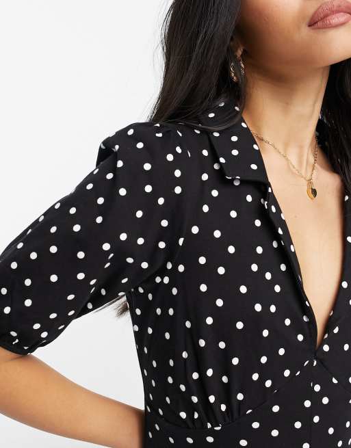 ASOS DESIGN – Ultimate – Prickig tea-klänning i midilängd, 4 av 4