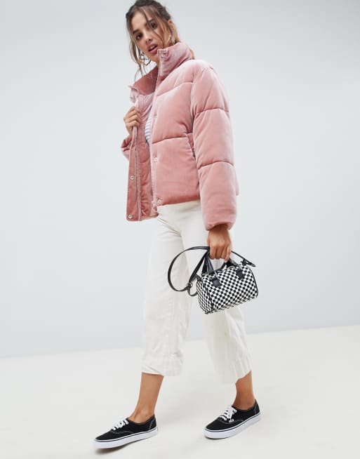 Asos velvet outlet puffer