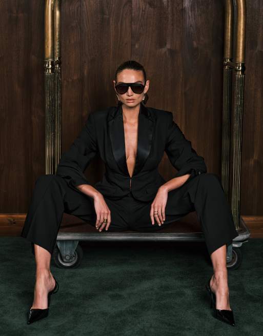 ASOS DESIGN ultimate sculpted tuxedo suit blazer in black