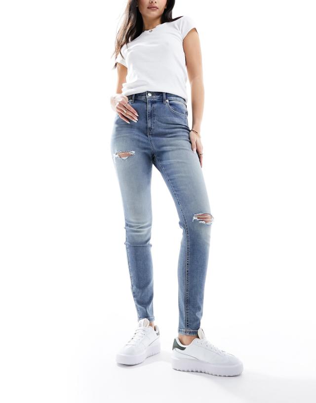 ASOS DESIGN - ultimate skinny jean in light blue with rips