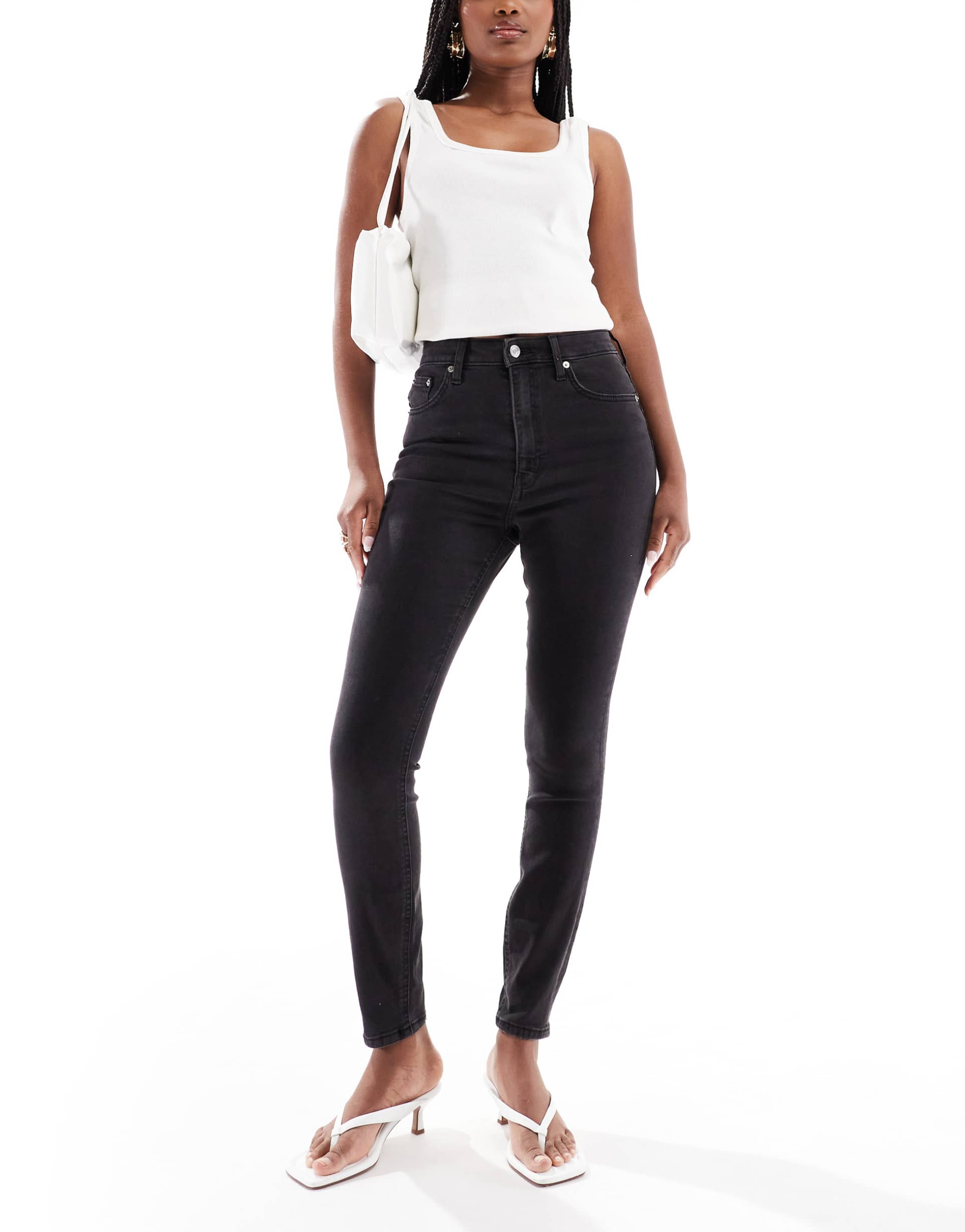 asos design ultimate skinny jean in washed black