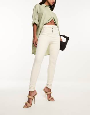 Asos Design Hourglass 70s Flare Jeans In Off White In White
