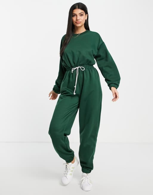 ASOS DESIGN – Ultimate – Skogsgrön jumpsuit i oversize med mjukisstil