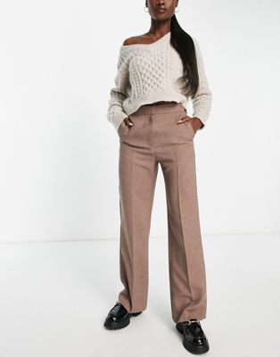ASOS DESIGN ultimate straight leg trouser in brown