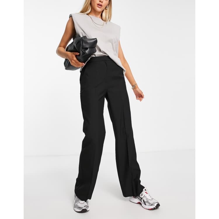 Asos black best sale wide leg trousers