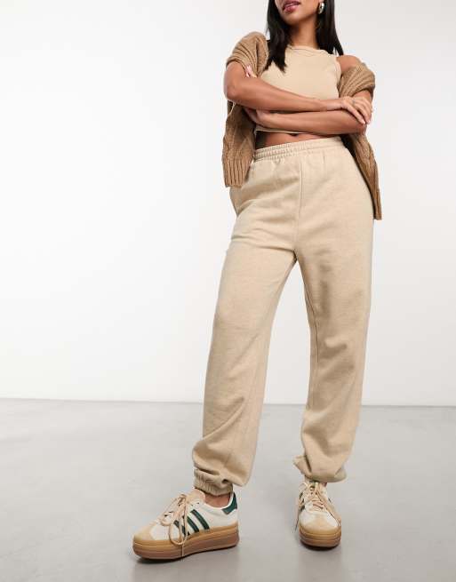 Women's Wash Wide Leg Joggers in Oatmeal