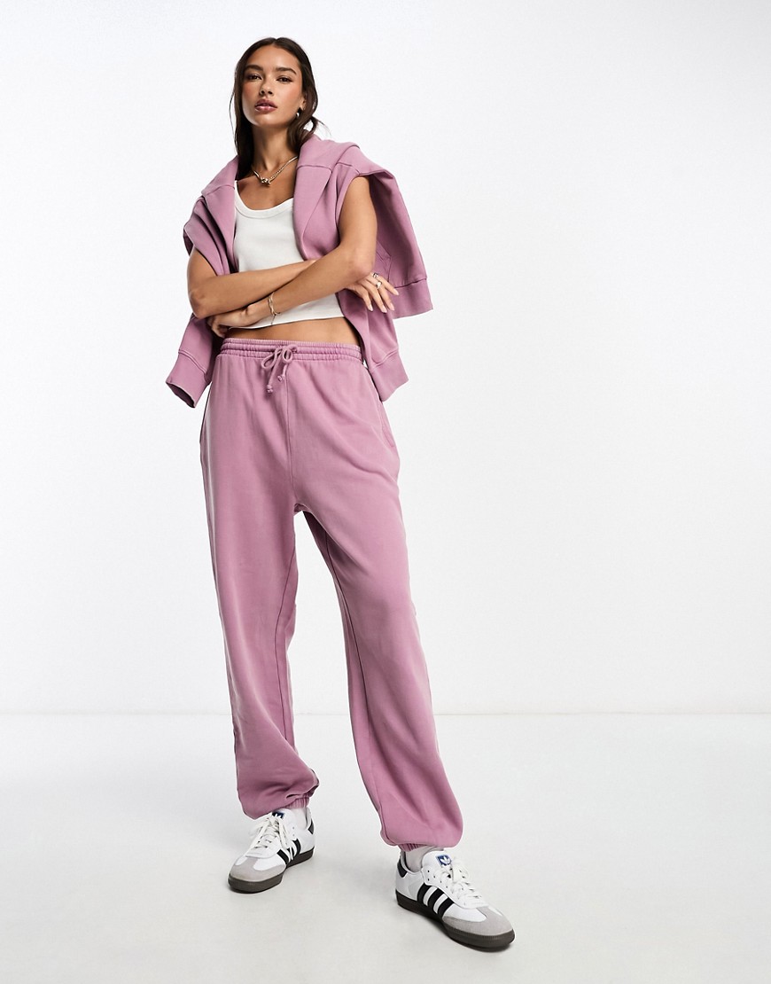 Asos Design Ultimate Sweatpants In Washed Aubergine - Part Of A Set-purple