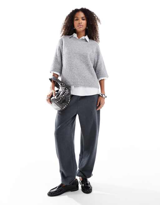 ASOS DESIGN ultimate sweatpants in washed charcoal heather