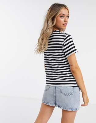 t shirt black and white striped