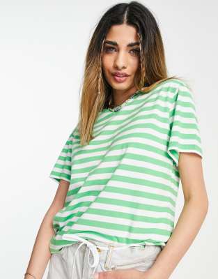 ASOS DESIGN ultimate t-shirt in green and white stripe | ASOS