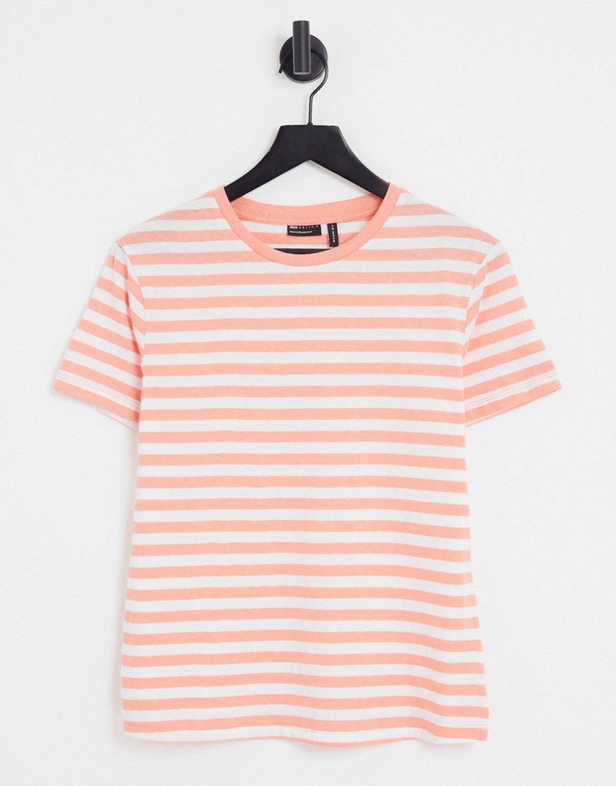 ASOS DESIGN ultimate T-shirt in white and orange stripe-Multi