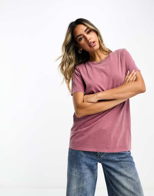ASOS DESIGN - Ultimate - T-shirt met ronde hals in framboos met wassing