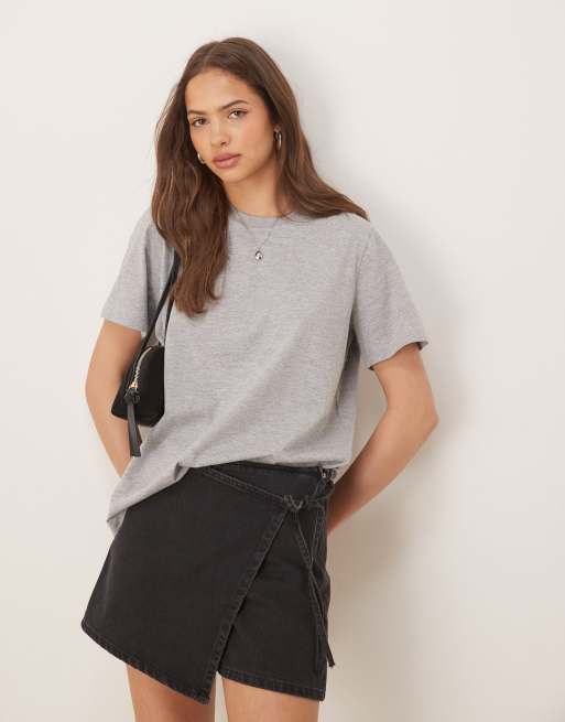 ASOS DESIGN - Ultimate - T-shirt met ronde hals in gemêleerd grijs