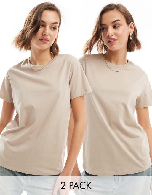 ASOS DESIGN ultimate t shirt with crew neck in cotton blend 2 pack