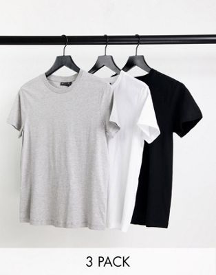 ASOS DESIGN ultimate t-shirt with crew neck in cotton blend 3 pack SAVE - MULTI | ASOS