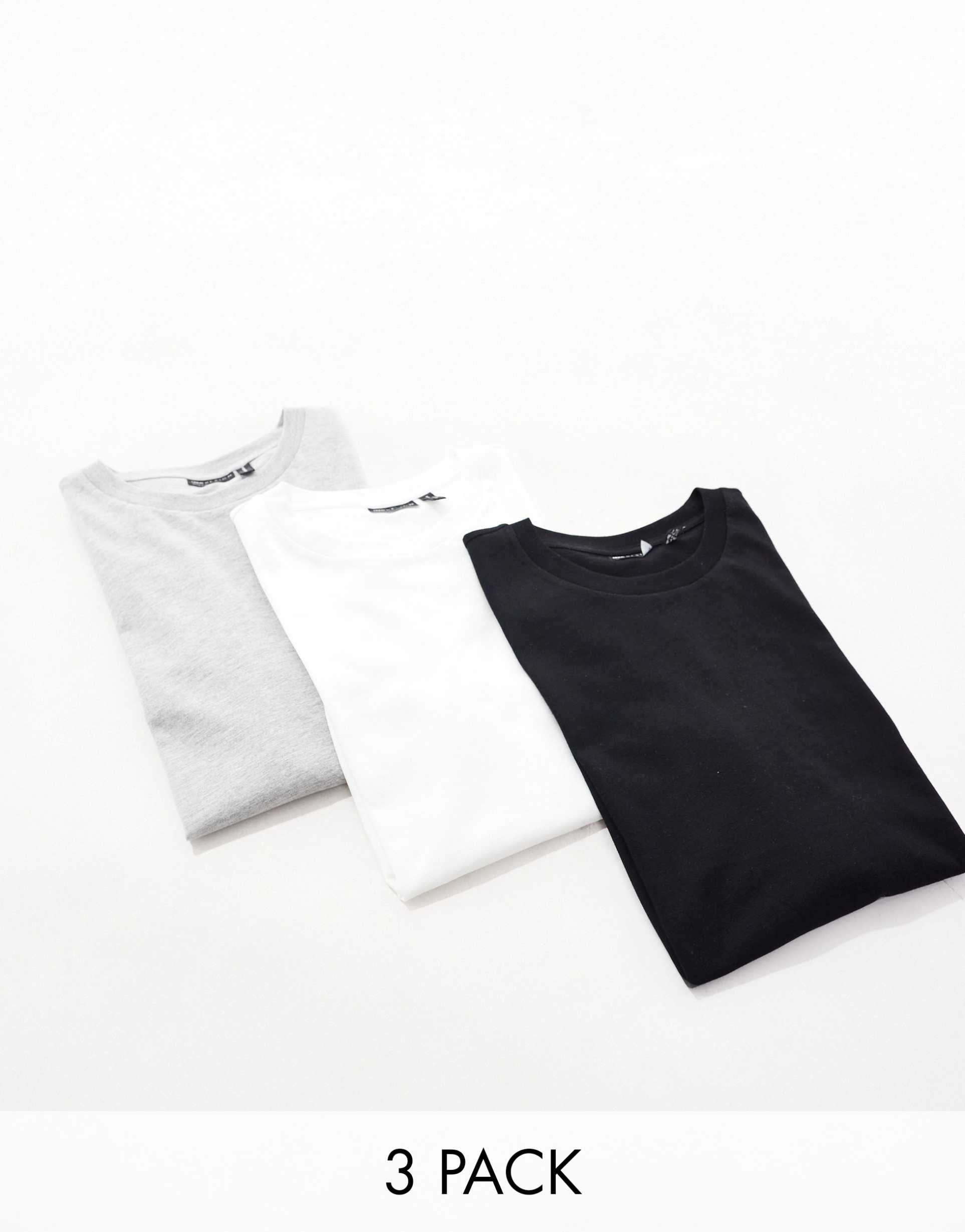 asos design ultimate t-shirt with crew neck in cotton blend 3 pack save - multi