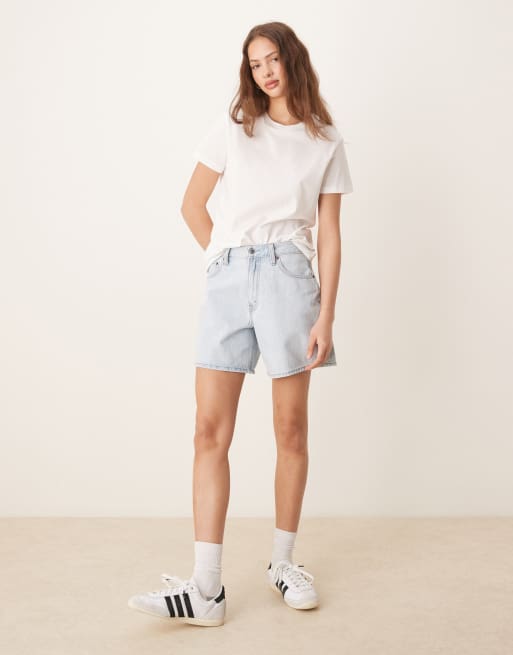 ASOS DESIGN corset waist t-shirt in white