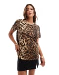 [ASOS DESIGN] ASOS DESIGN ultimate t-shirt with crew neck in leopard print-Multi XS Leopard print
