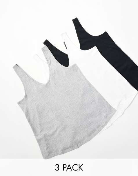 ASOS DESIGN ultimate tank top with scoop neck in cotton blend in 3 pack SAVE - view 1