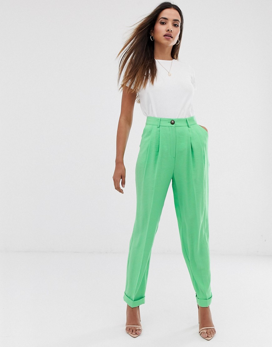 ASOS DESIGN ultimate tapered trouser in apple green