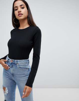 asos black long sleeve top