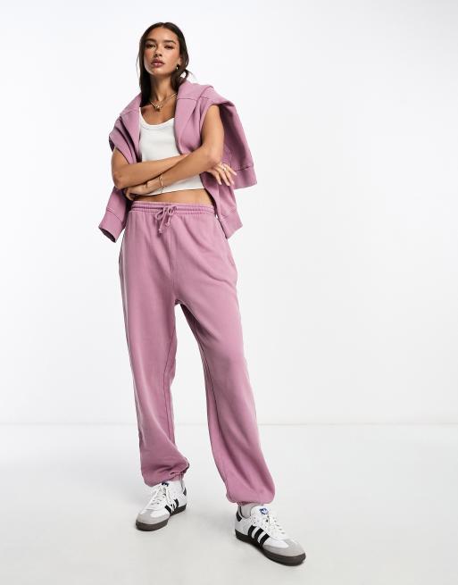 ASOS DESIGN Ultimate trackies in washed aubergine (part of a set)