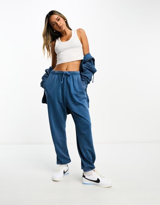 ASOS DESIGN Ultimate trackies in washed denim blue (part of a set)