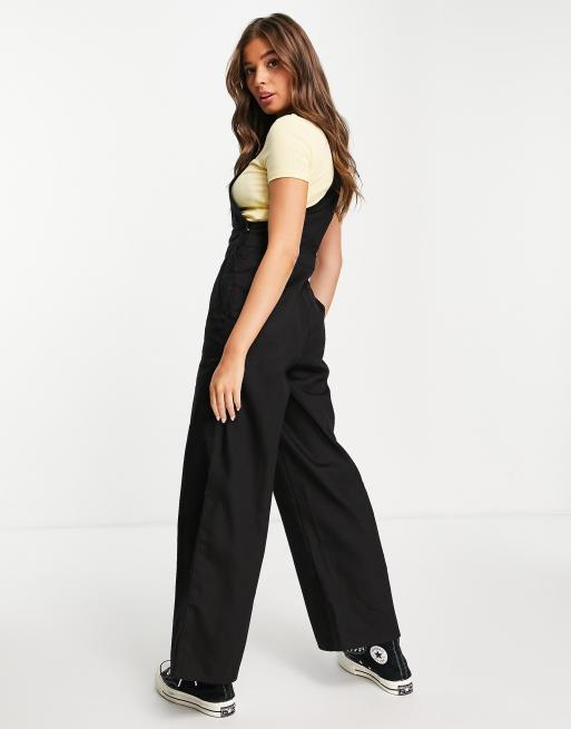 Black wide leg dungarees store
