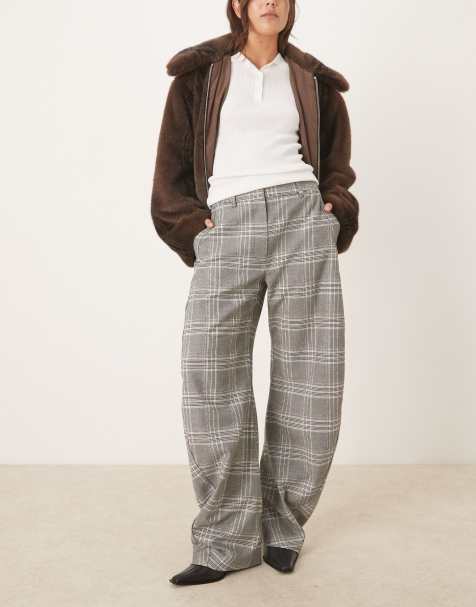 ASOS DESIGN ultimate twist seam barrel trousers in check - view 1