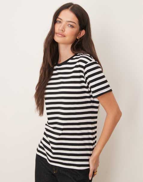 ASOS DESIGN – Ultimatives T-Shirt in schwarz-weiß gestreift - view 1