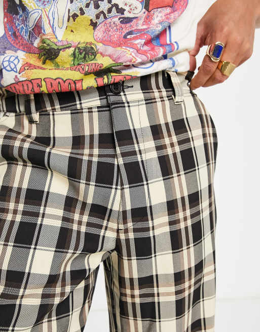  ASOS DESIGN ultra flare pants in check, 3 of 4
