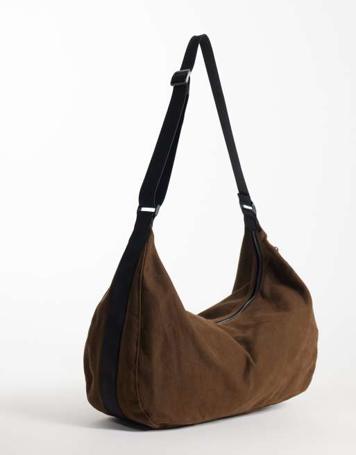 ASOS DESIGN – Umhängetasche aus Canvas in Braun, 4 von 4