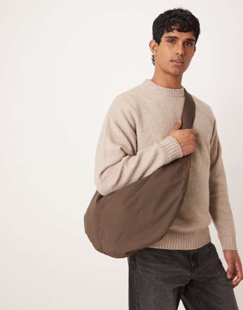 ASOS DESIGN – Umhängetasche aus Ripstop in Braun - view 1