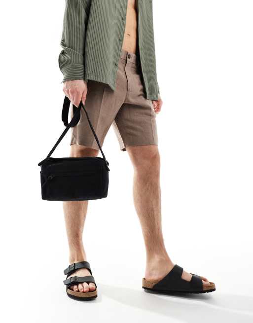 ASOS DESIGN – Umhängetasche aus weicher Baumwolle in Schwarz mit Tasche vorn, 4 von 4