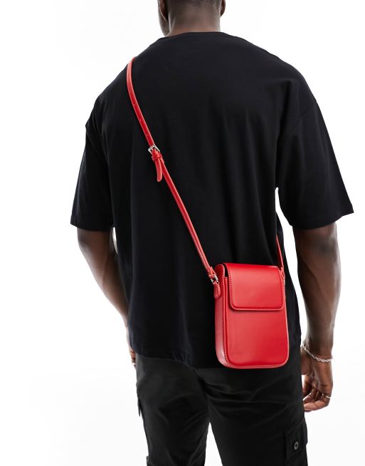 ASOS Design – Umhängetasche in Rot aus Kunstleder, 4 von 4