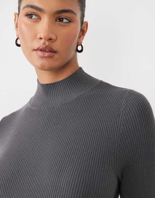 ASOS DESIGN Umstands-Maxikleid mit Stehkragen in Anthrazit, 3 von 4