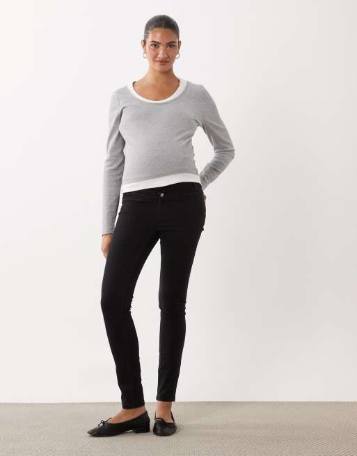 ASOS DESIGN Umstands-Skinny-Jeans in Schwarz, 2 von 5