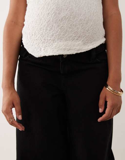 ASOS DESIGN Umstands-Slim-Barrel-Jeans in Schwarz, 5 von 5
