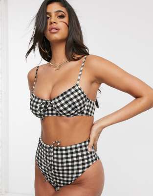 gingham bikini top