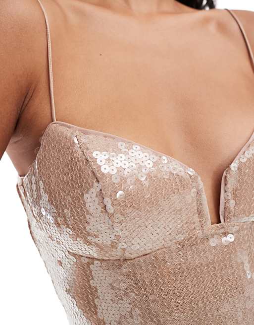 ASOS DESIGN underwired cup detail square neck cami dress in ASOS DESIGN underwired cup detail square neck cami dress in