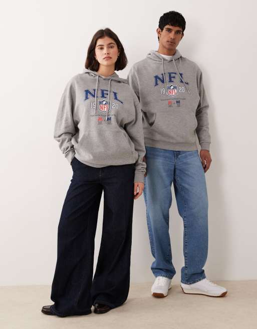 ASOS DESIGN - Uniseks oversized hoodie met NFL-print in lichtgrijs, 2 van 4