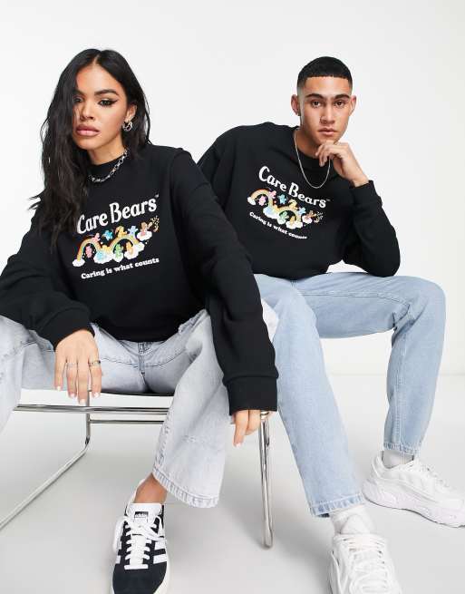 ASOS DESIGN - Uniseks oversized sweatshirt met Troetelbeertjes print in zwart
