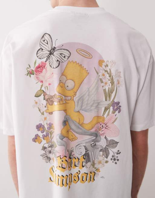 ASOS DESIGN - Uniseks oversized T-shirt met The Simpsons-print in wit, 3 van 4