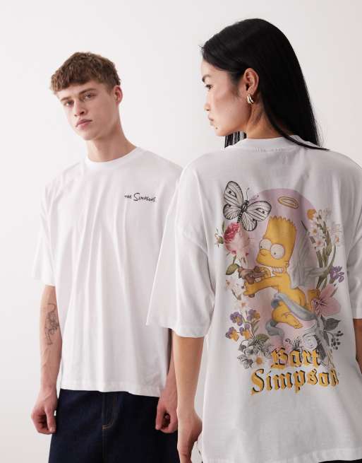 ASOS DESIGN - Uniseks oversized T-shirt met The Simpsons-print in wit, 4 van 4