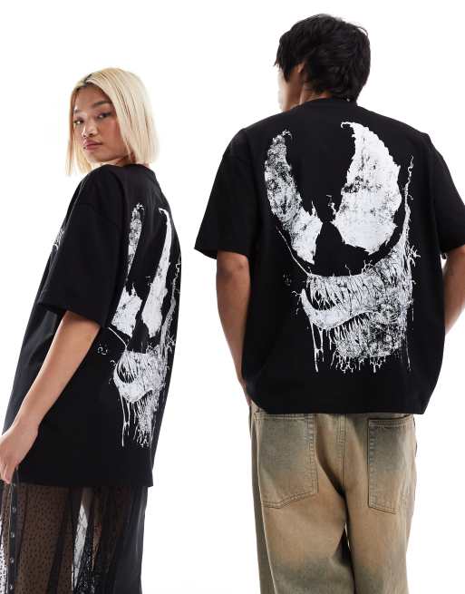 ASOS DESIGN - Uniseks T-shirt met Marvel Venom-print in zwart, 4 van 4